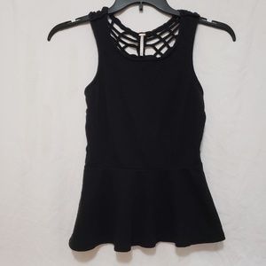 Free People black sleeveless peplum top, XS